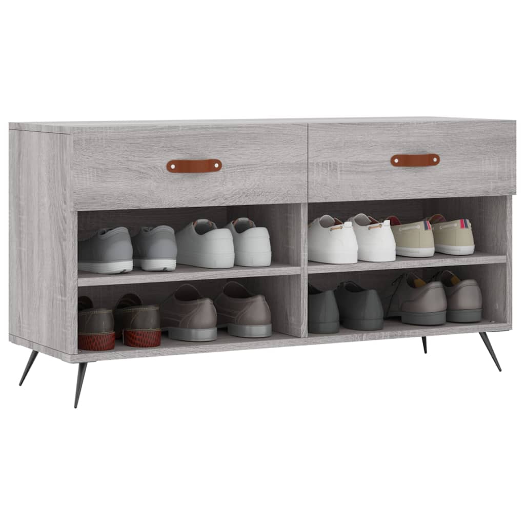 vidaXL Ławka z miejscem na buty, szary dąb sonoma, 102x35x55 cm