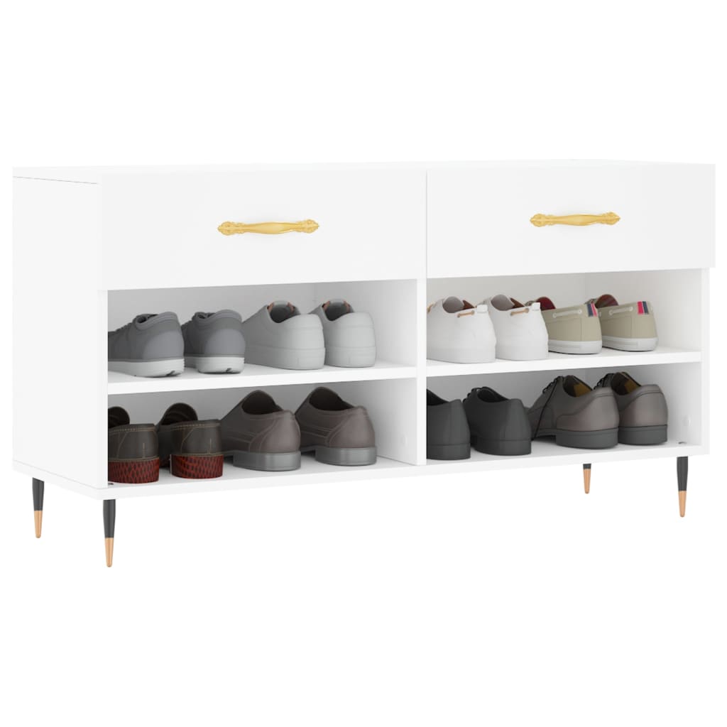 vidaXL Ławka z miejscem na buty, biała, 102x35x55 cm