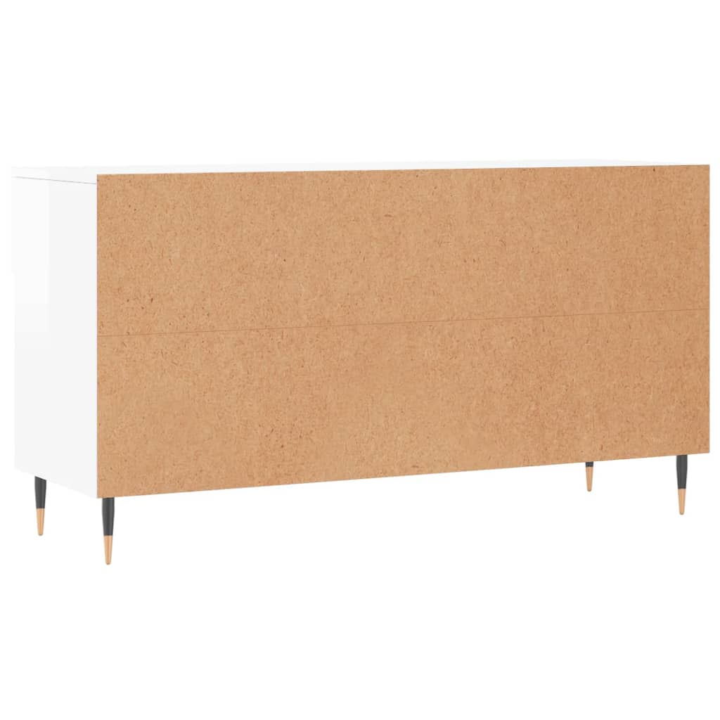 vidaXL Ławka z miejscem na buty, wysoki połysk, biała, 102x35x55 cm
