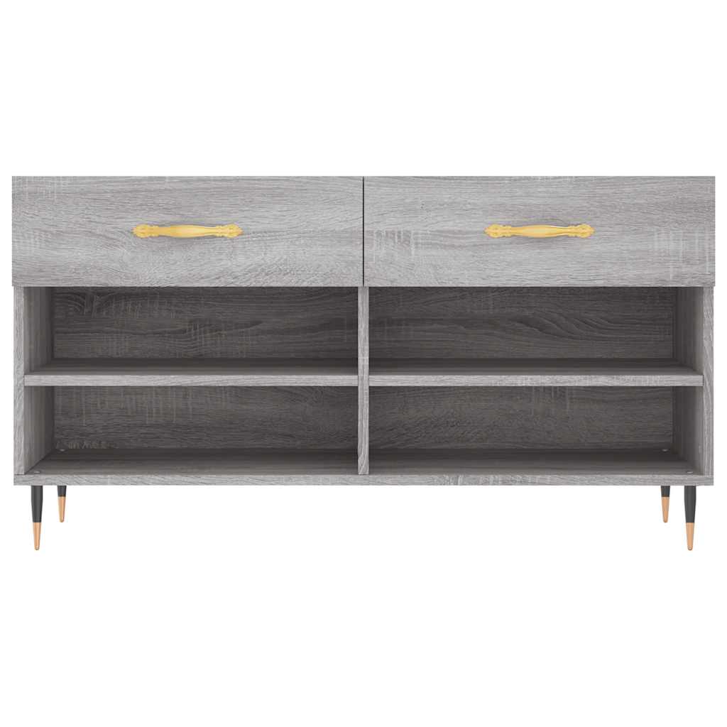 vidaXL Ławka z miejscem na buty, szary dąb sonoma, 102x35x55 cm