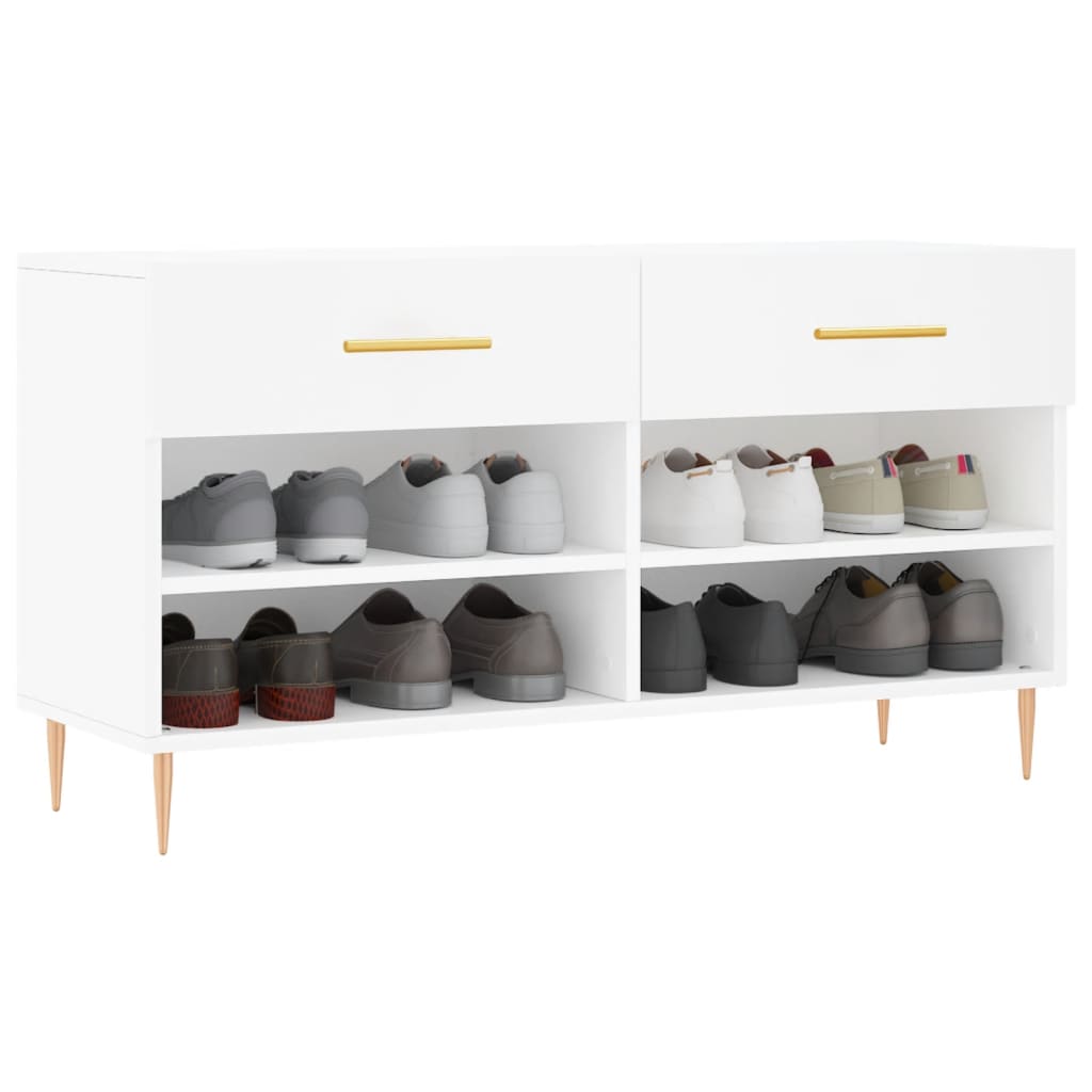 vidaXL Ławka z miejscem na buty, biała, 102x35x55 cm