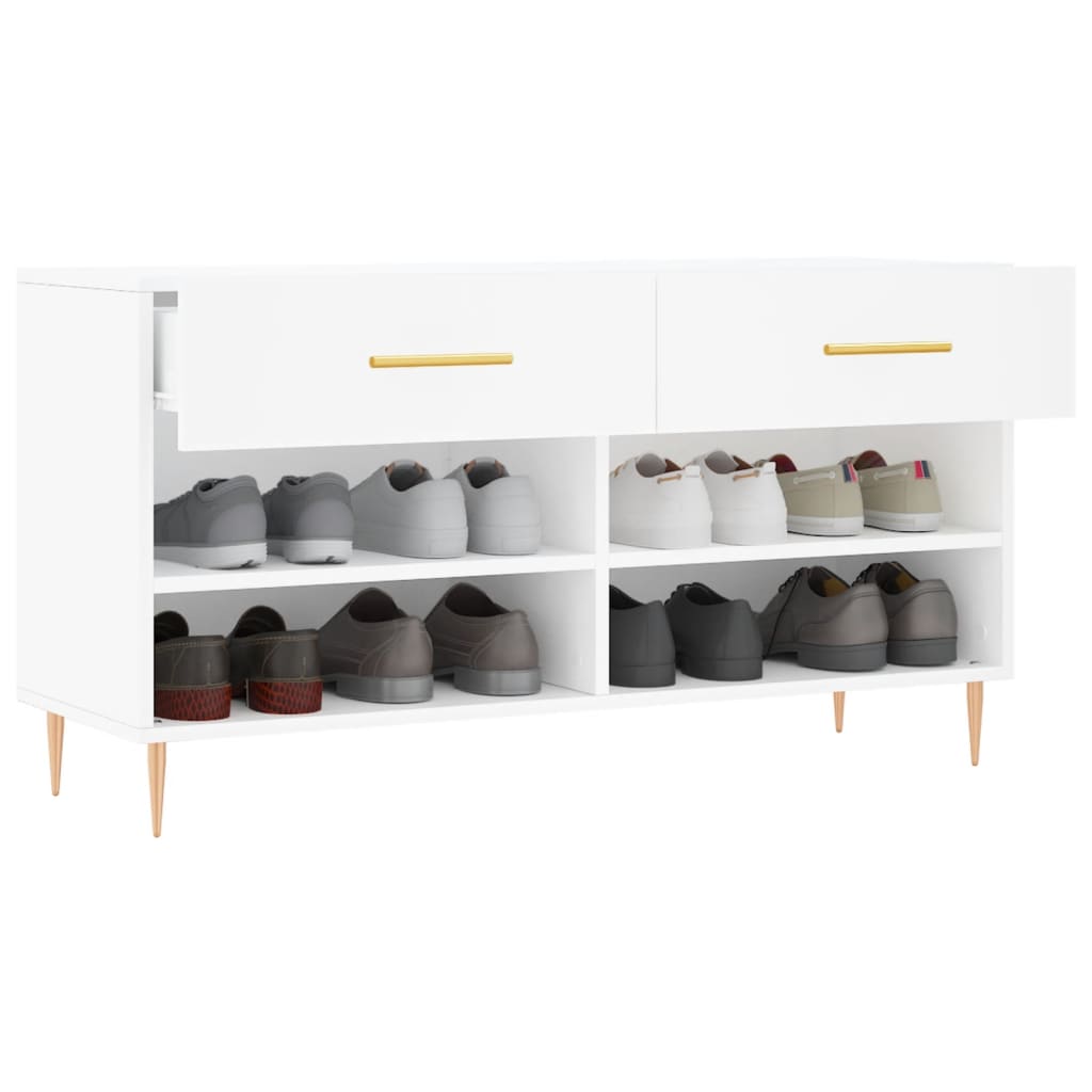 vidaXL Ławka z miejscem na buty, biała, 102x35x55 cm