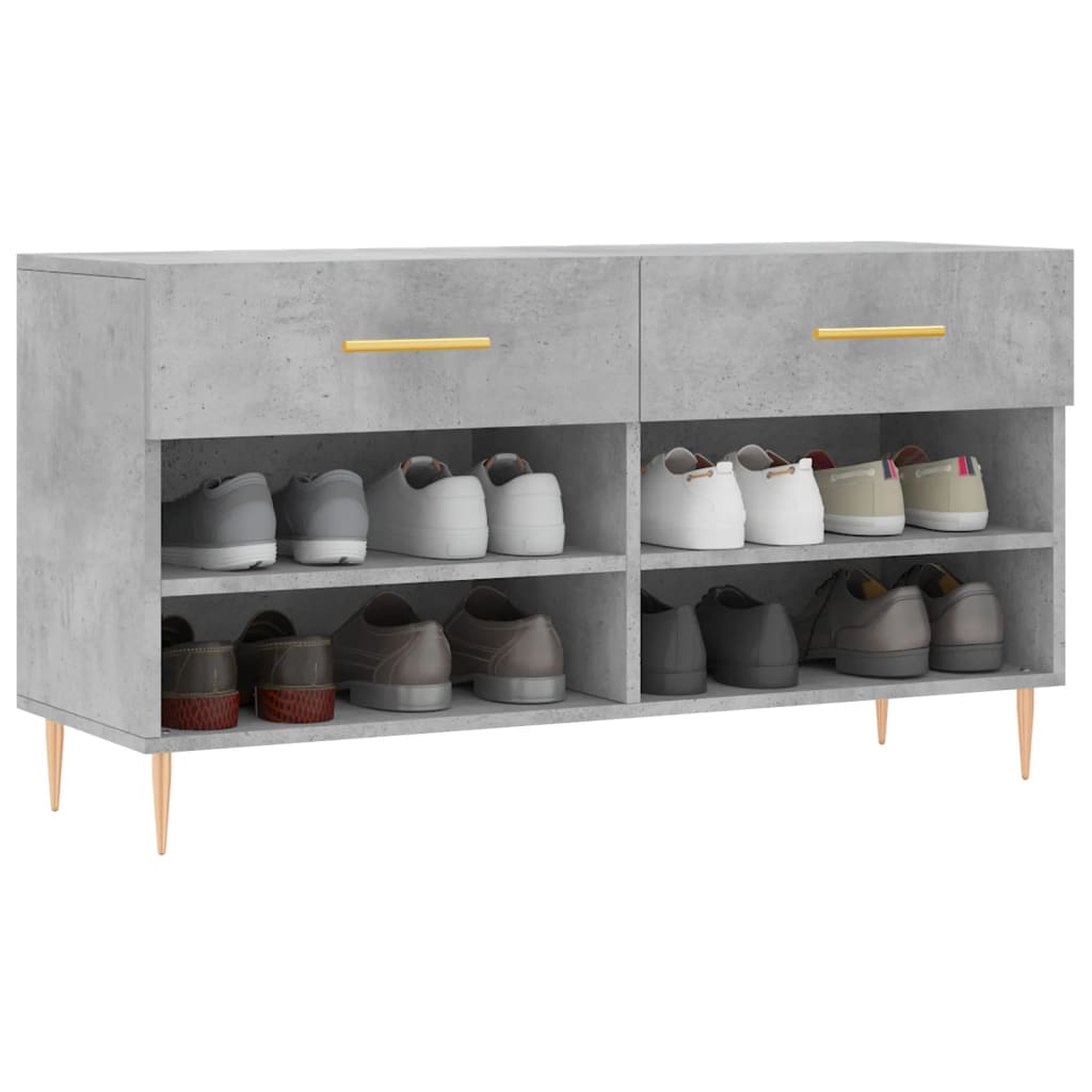 vidaXL Ławka z miejscem na buty, szarość betonu, 102x35x55 cm