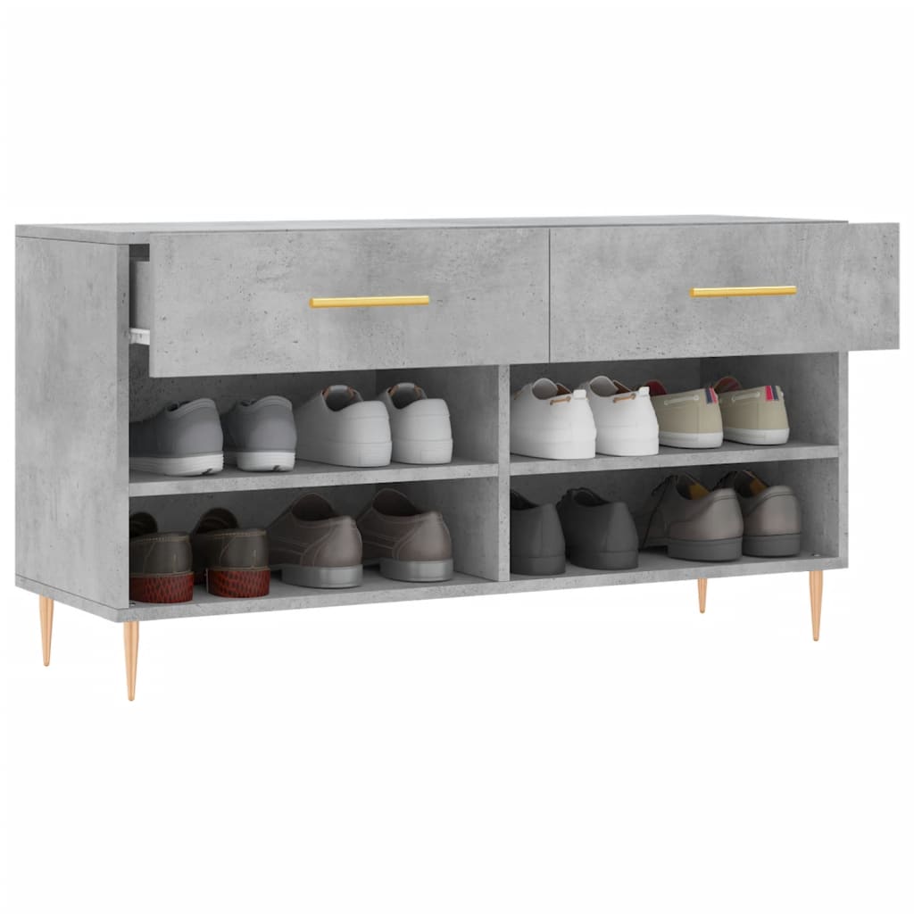 vidaXL Ławka z miejscem na buty, szarość betonu, 102x35x55 cm