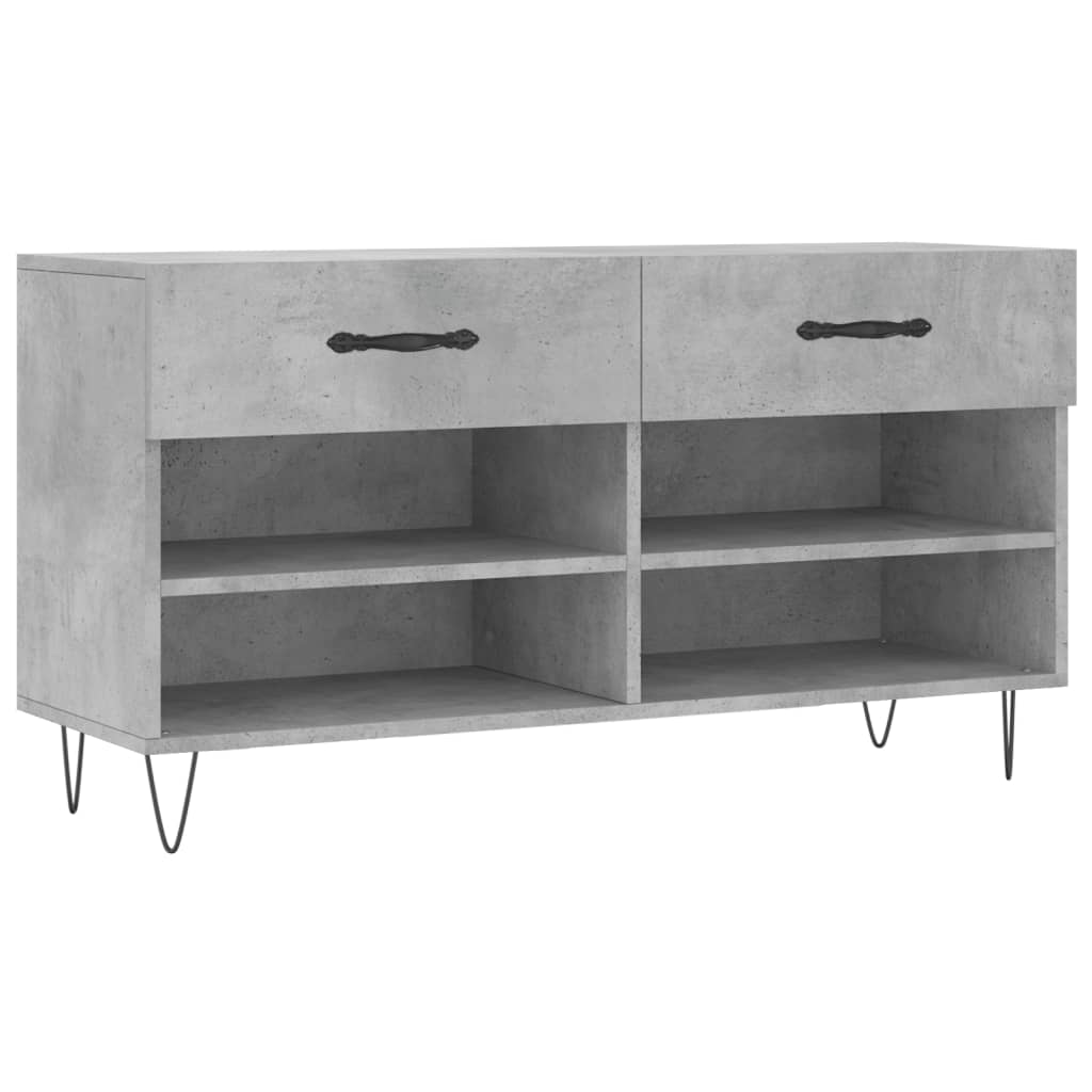 vidaXL Ławka z miejscem na buty, szarość betonu, 102x35x55 cm