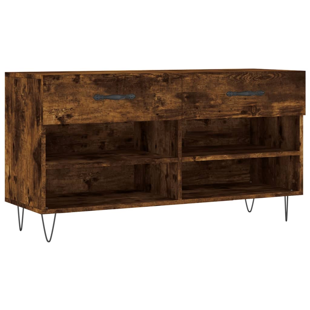 vidaXL Ławka z miejscem na buty, przydymiony dąb, 102x35x55 cm