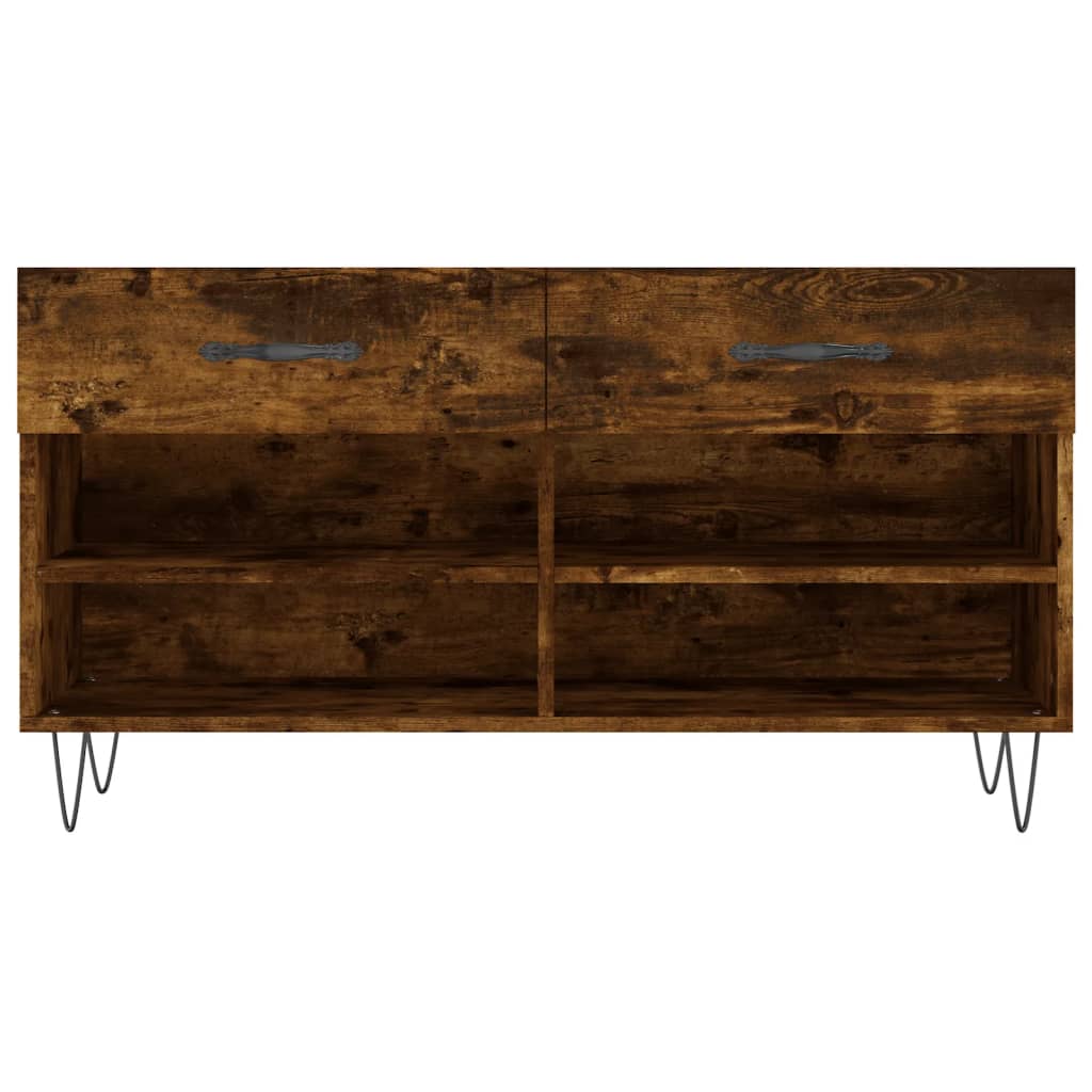 vidaXL Ławka z miejscem na buty, przydymiony dąb, 102x35x55 cm