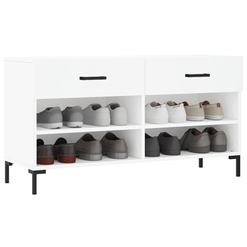 vidaXL Ławka z miejscem na buty, biała, 102x35x55 cm