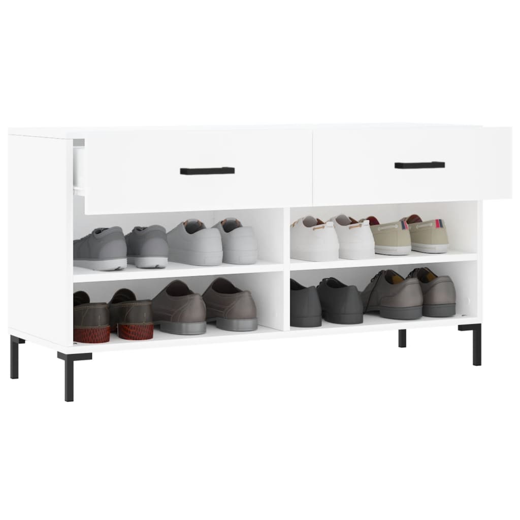 vidaXL Ławka z miejscem na buty, biała, 102x35x55 cm