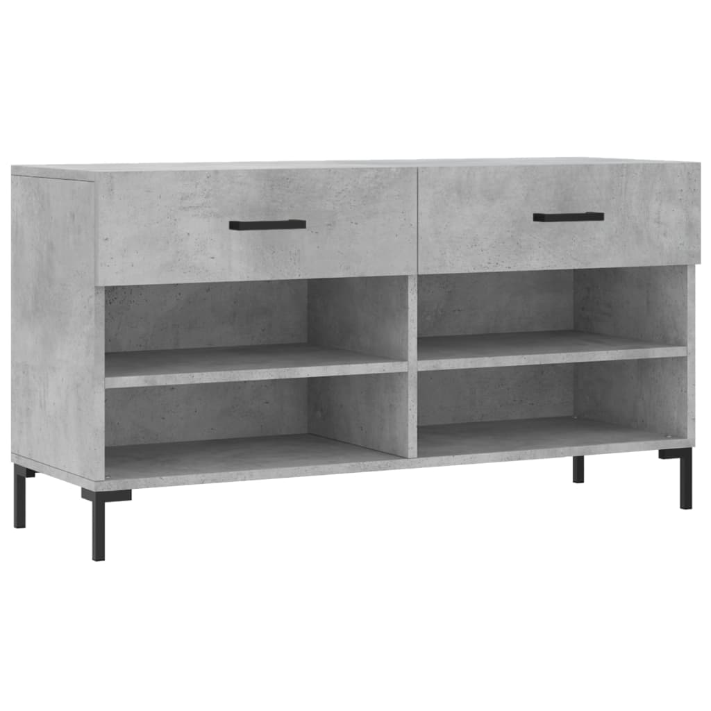 vidaXL Ławka z miejscem na buty, szarość betonu, 102x35x55 cm