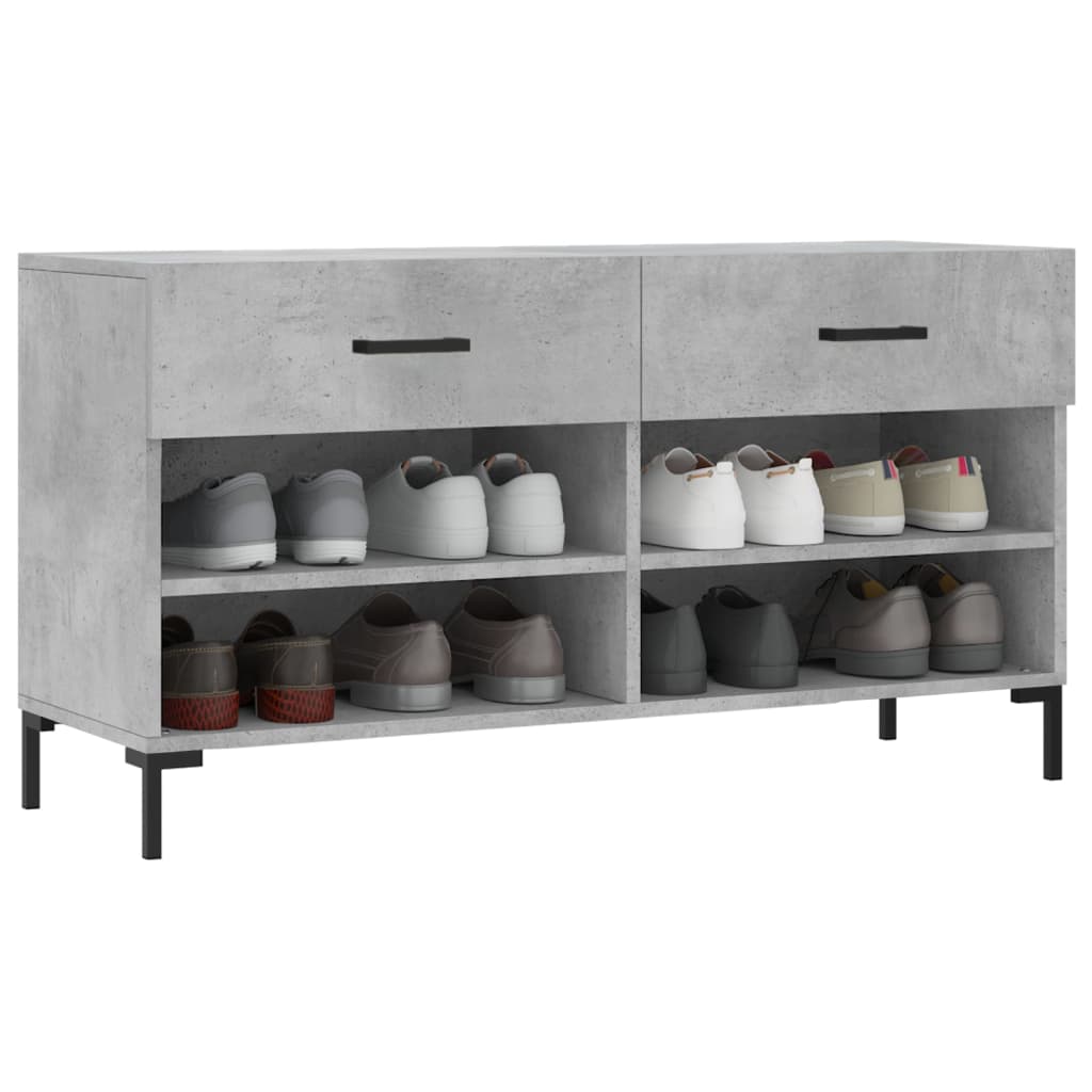 vidaXL Ławka z miejscem na buty, szarość betonu, 102x35x55 cm