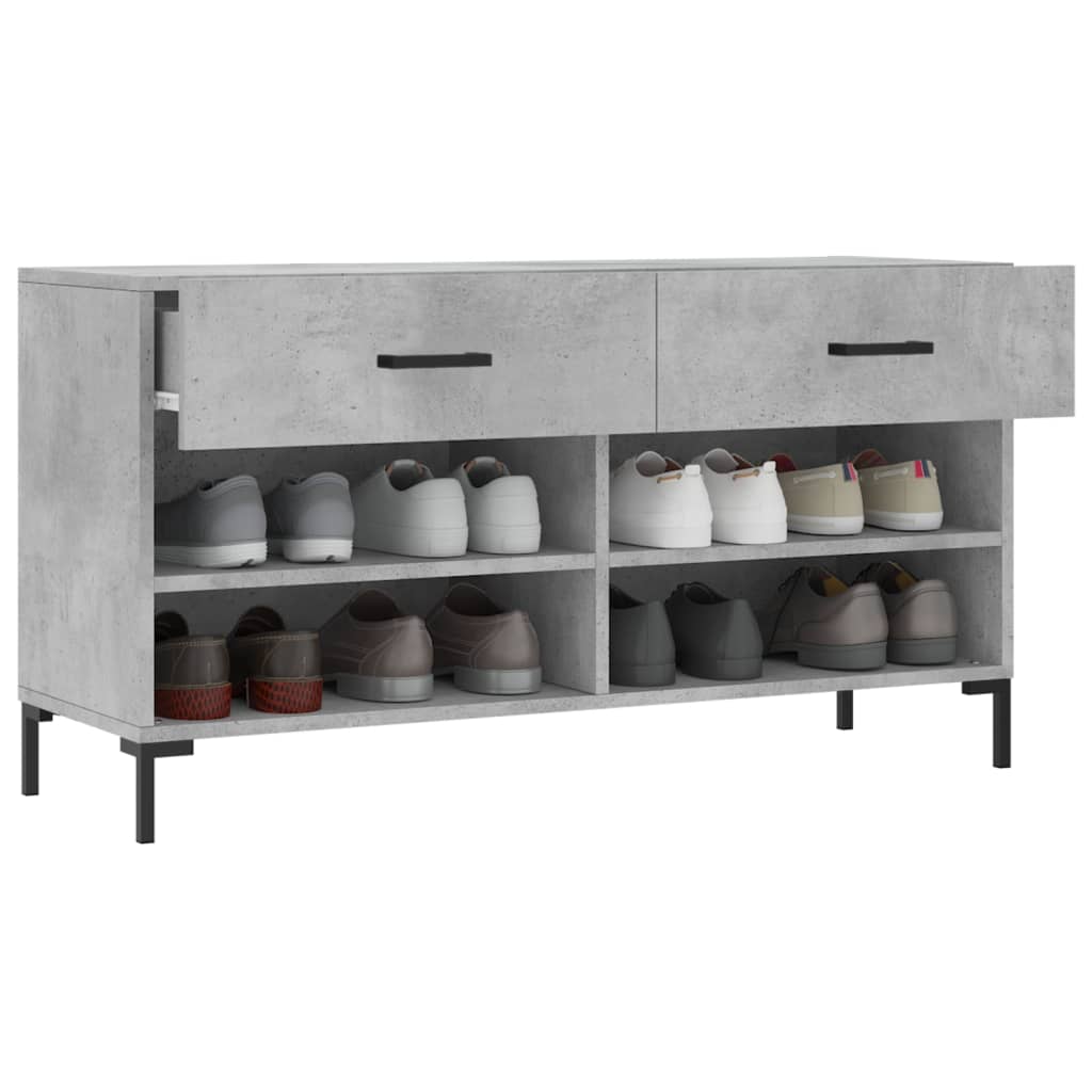 vidaXL Ławka z miejscem na buty, szarość betonu, 102x35x55 cm
