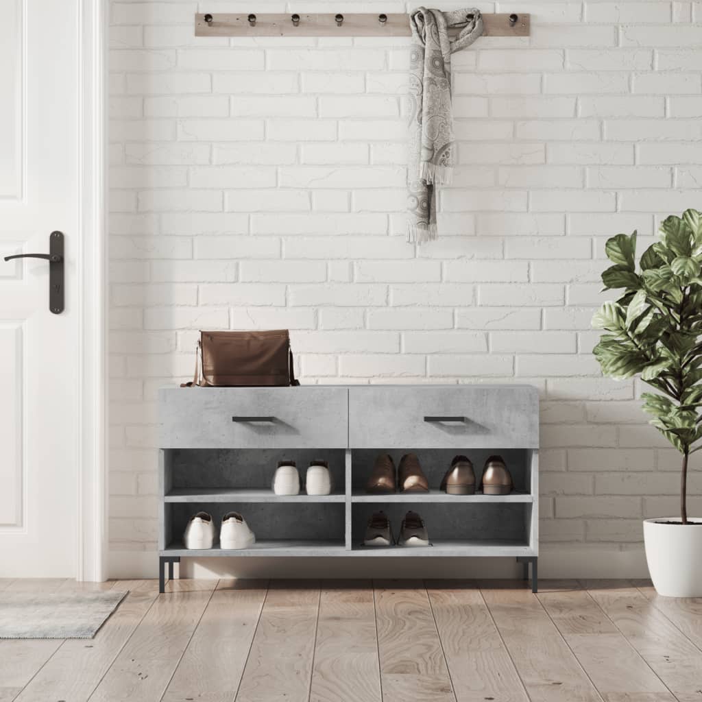 vidaXL Ławka z miejscem na buty, szarość betonu, 102x35x55 cm