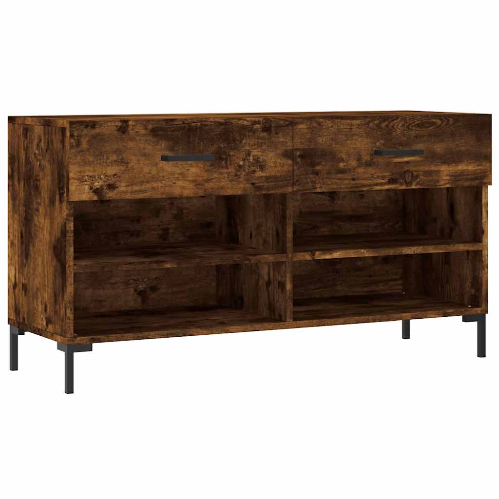 vidaXL Ławka z miejscem na buty, przydymiony dąb, 102x35x55 cm