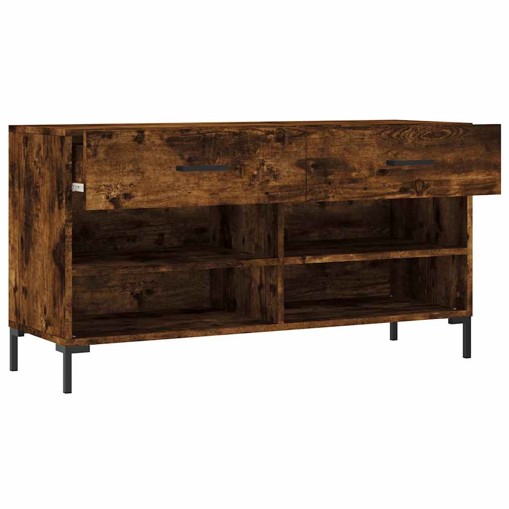 vidaXL Ławka z miejscem na buty, przydymiony dąb, 102x35x55 cm