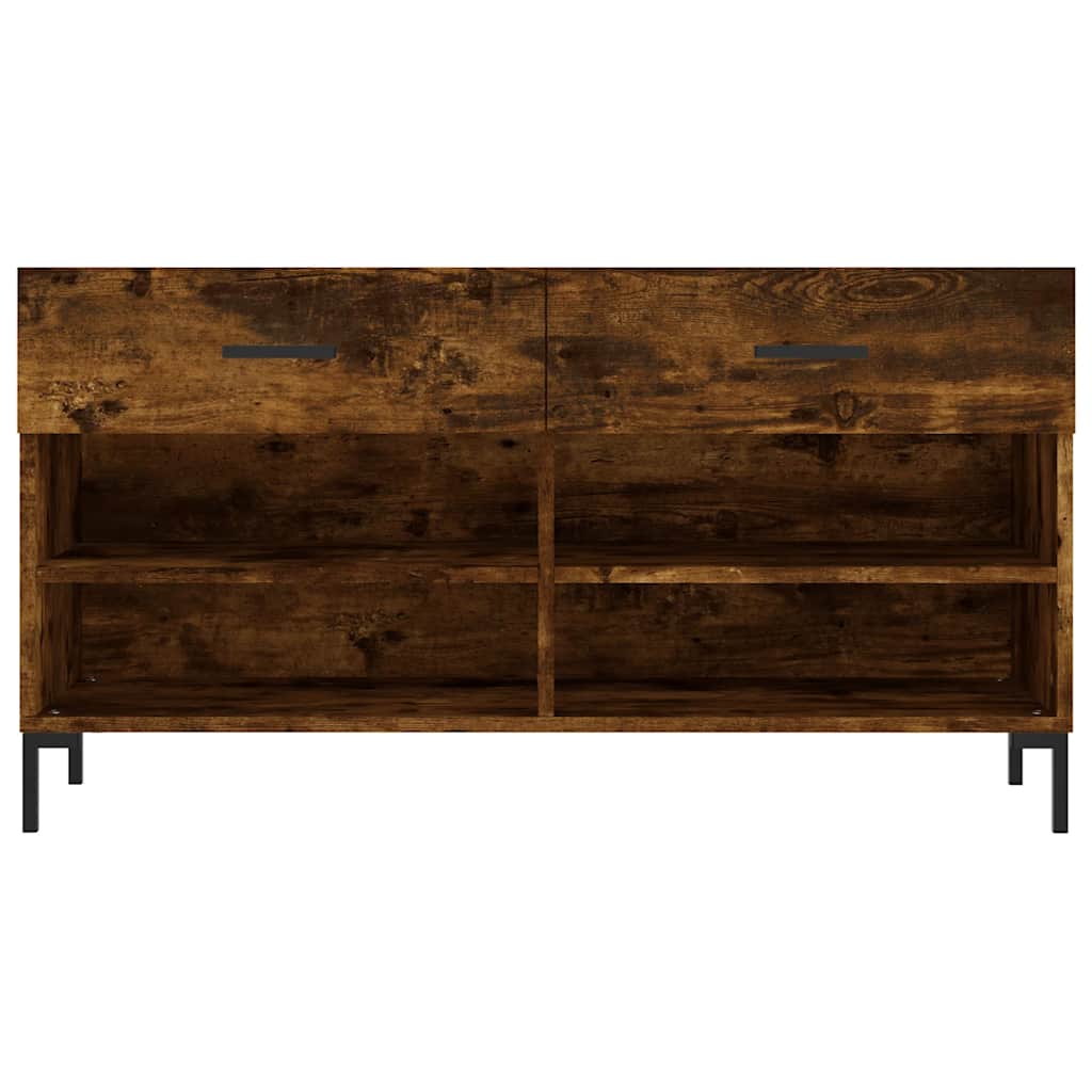 vidaXL Ławka z miejscem na buty, przydymiony dąb, 102x35x55 cm