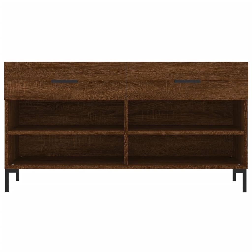 vidaXL Ławka z miejscem na buty, brązowy dąb, 102x35x55 cm