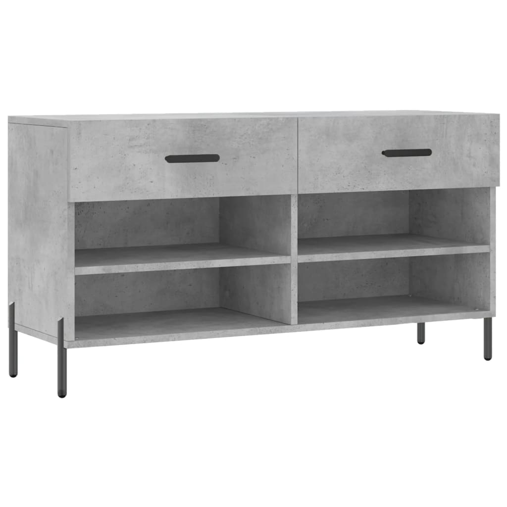 vidaXL Ławka z miejscem na buty, szarość betonu, 102x35x55 cm