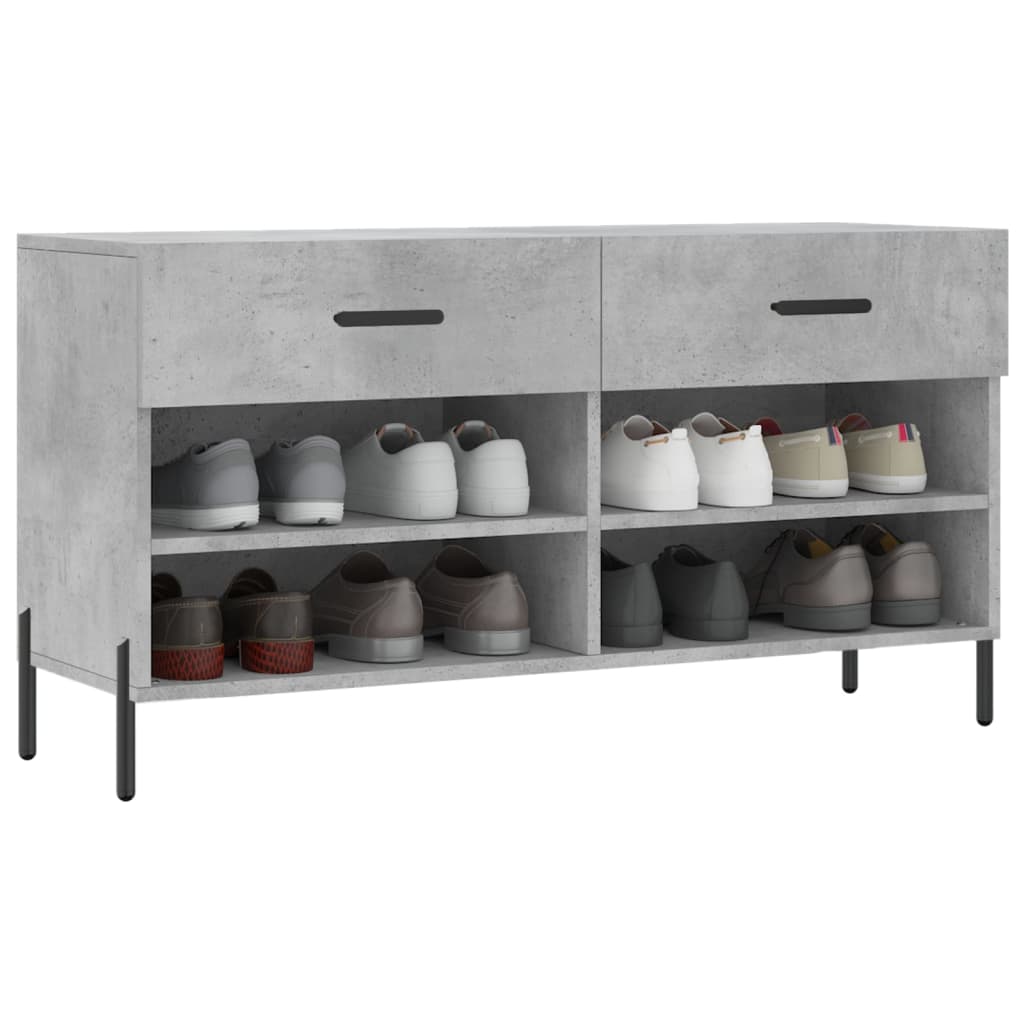 vidaXL Ławka z miejscem na buty, szarość betonu, 102x35x55 cm