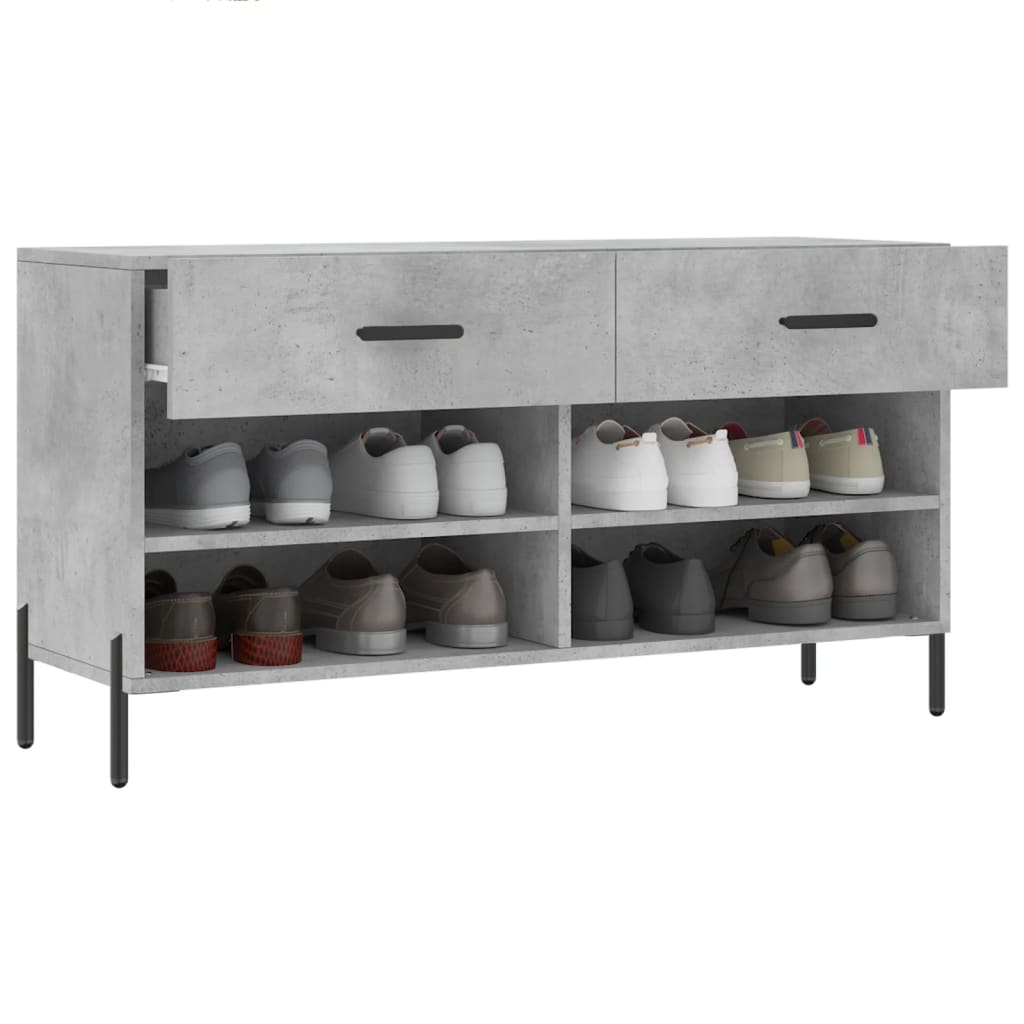 vidaXL Ławka z miejscem na buty, szarość betonu, 102x35x55 cm