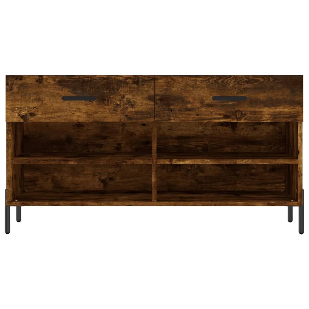 vidaXL Ławka z miejscem na buty, przydymiony dąb, 102x35x55 cm