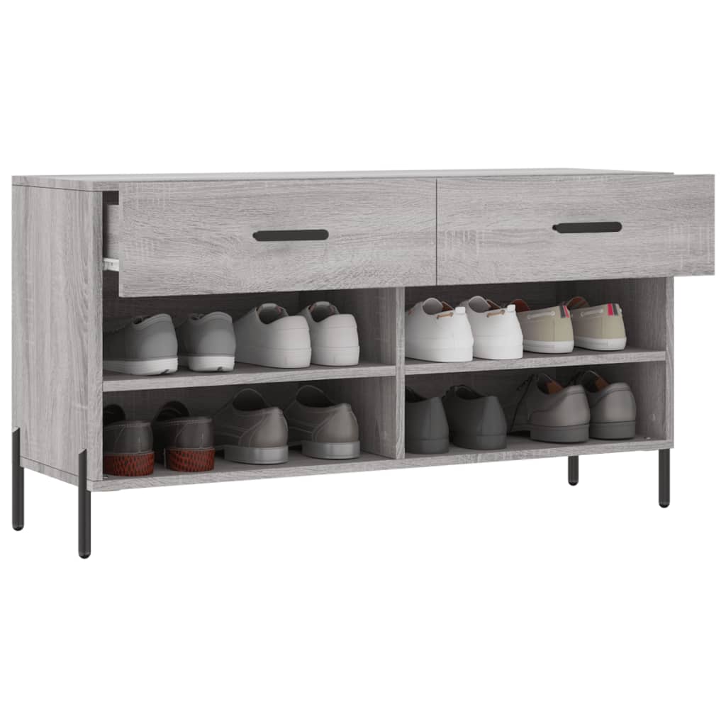 vidaXL Ławka z miejscem na buty, szary dąb sonoma, 102x35x55 cm