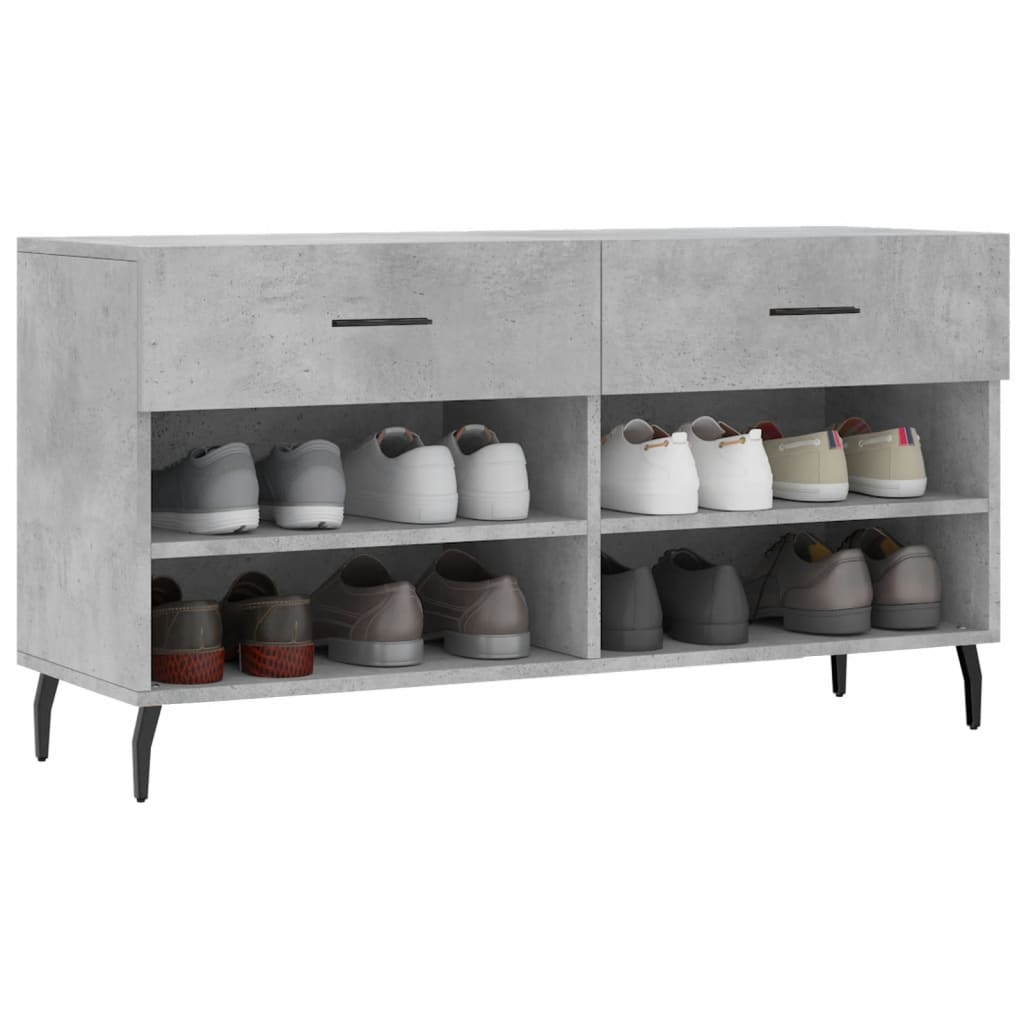vidaXL Ławka z miejscem na buty, szarość betonu, 102x35x55 cm