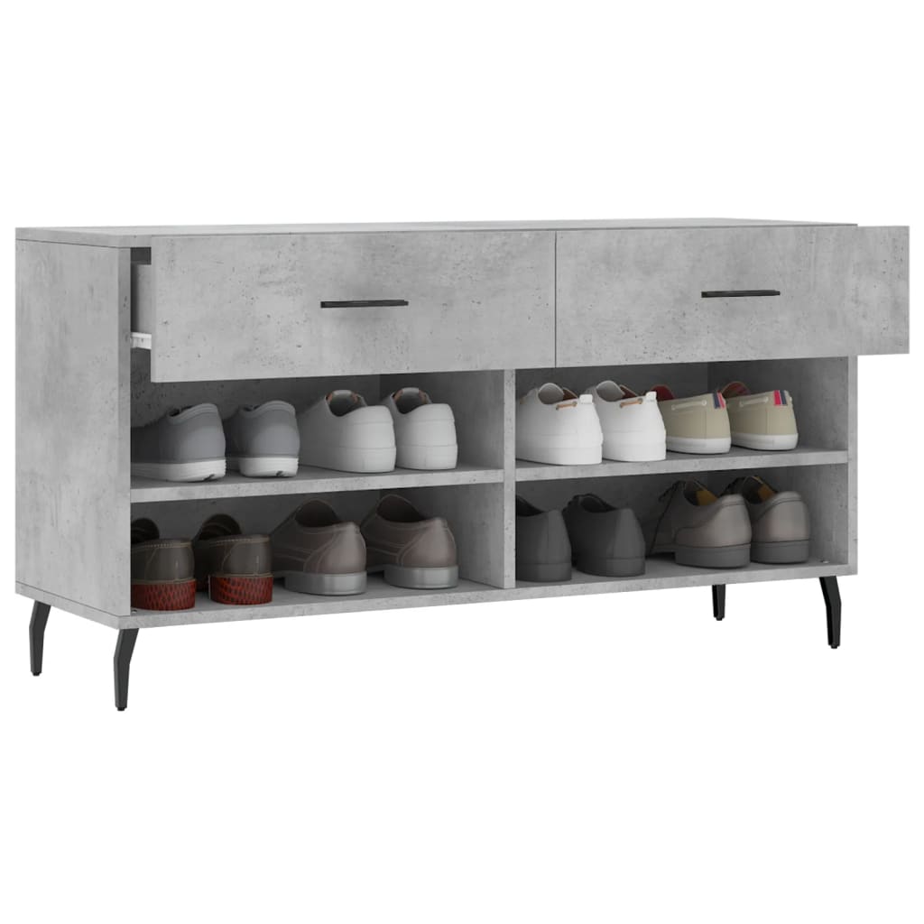 vidaXL Ławka z miejscem na buty, szarość betonu, 102x35x55 cm