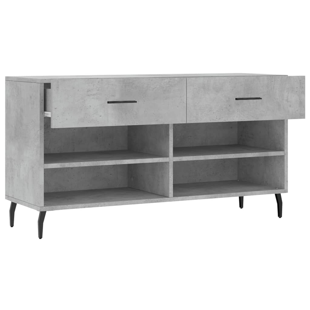 vidaXL Ławka z miejscem na buty, szarość betonu, 102x35x55 cm