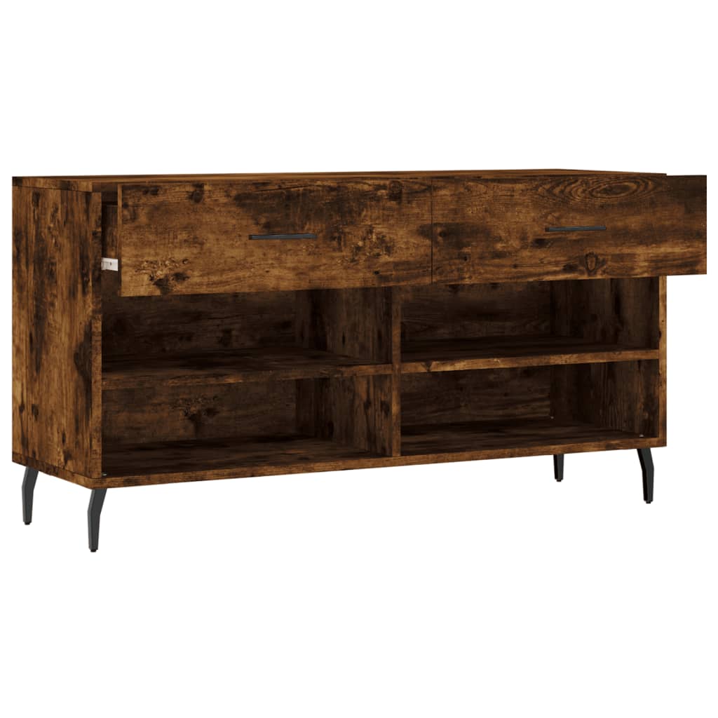 vidaXL Ławka z miejscem na buty, przydymiony dąb, 102x35x55 cm