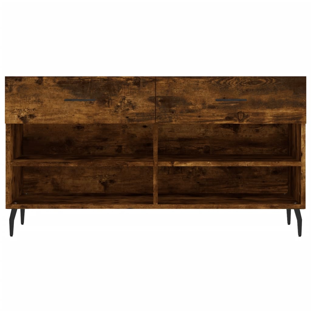 vidaXL Ławka z miejscem na buty, przydymiony dąb, 102x35x55 cm