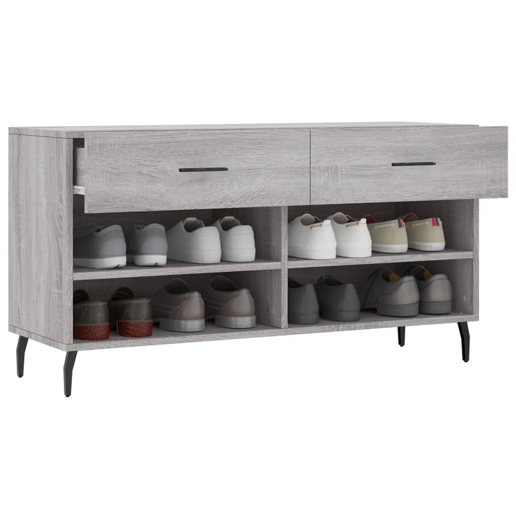 vidaXL Ławka z miejscem na buty, szary dąb sonoma, 102x35x55 cm