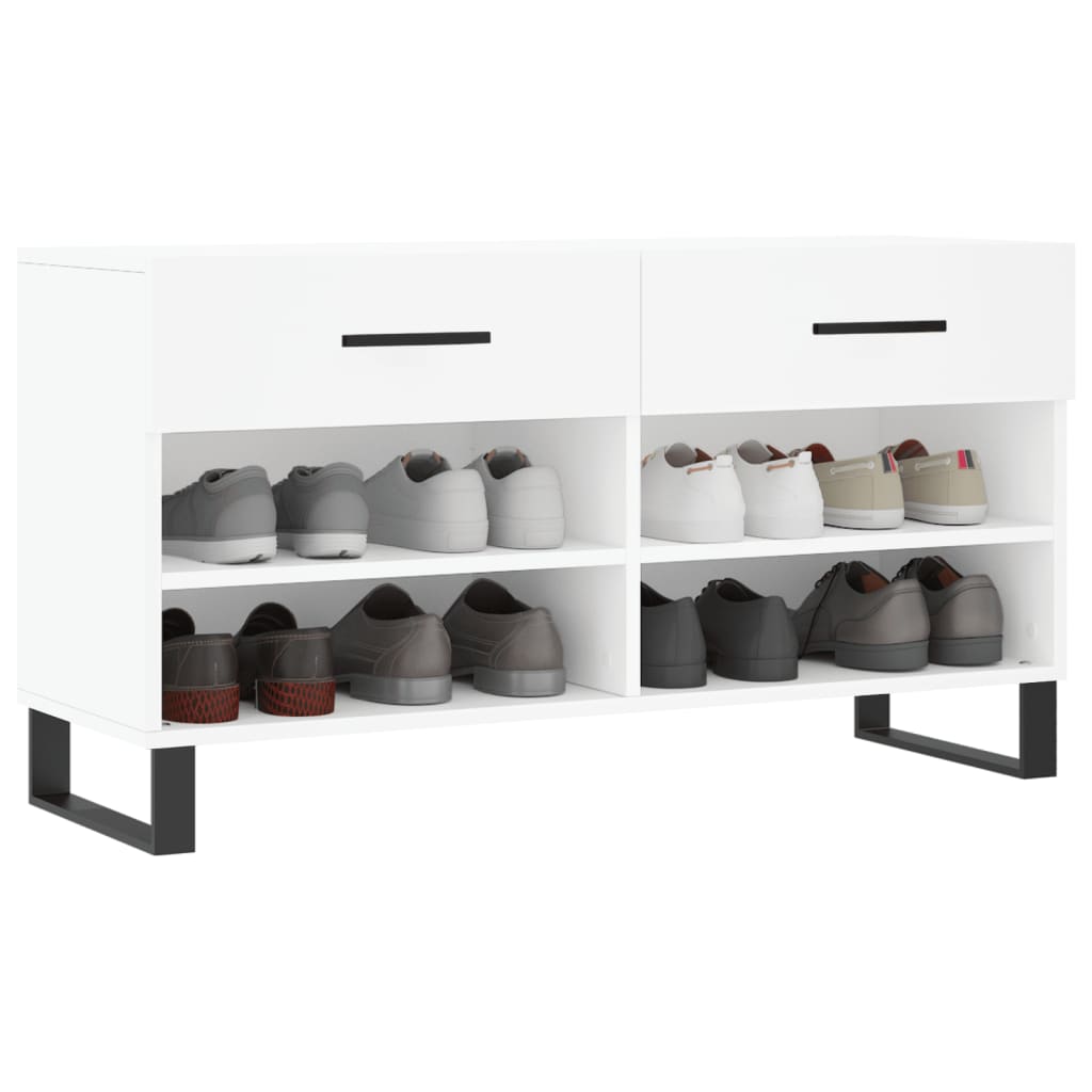 vidaXL Ławka z miejscem na buty, biała, 102x35x55 cm