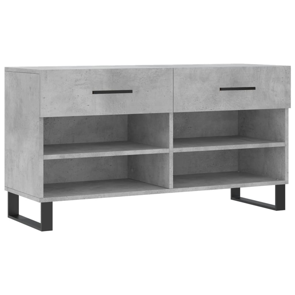 vidaXL Ławka z miejscem na buty, szarość betonu, 102x35x55 cm