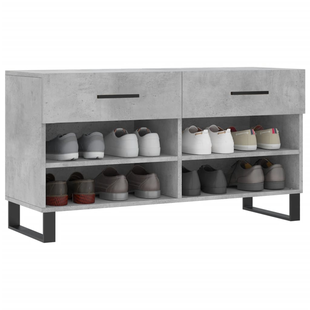 vidaXL Ławka z miejscem na buty, szarość betonu, 102x35x55 cm