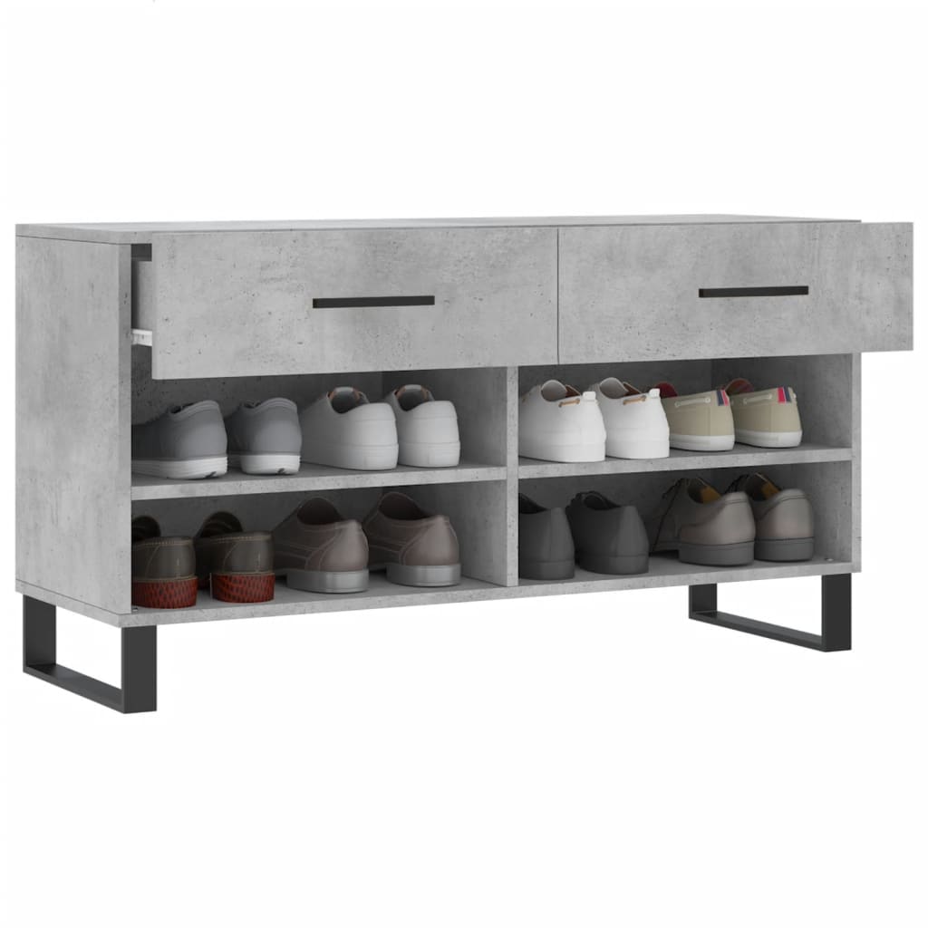 vidaXL Ławka z miejscem na buty, szarość betonu, 102x35x55 cm