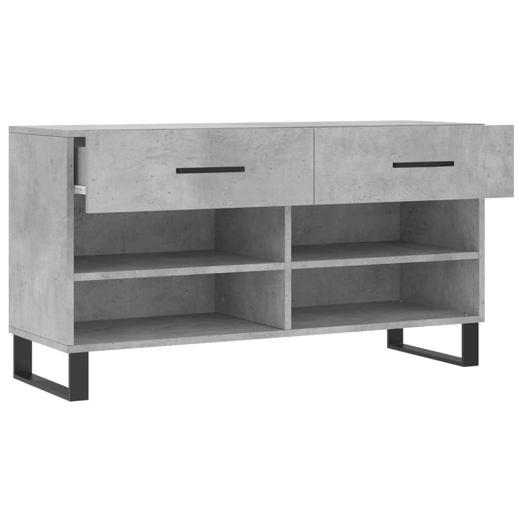 vidaXL Ławka z miejscem na buty, szarość betonu, 102x35x55 cm