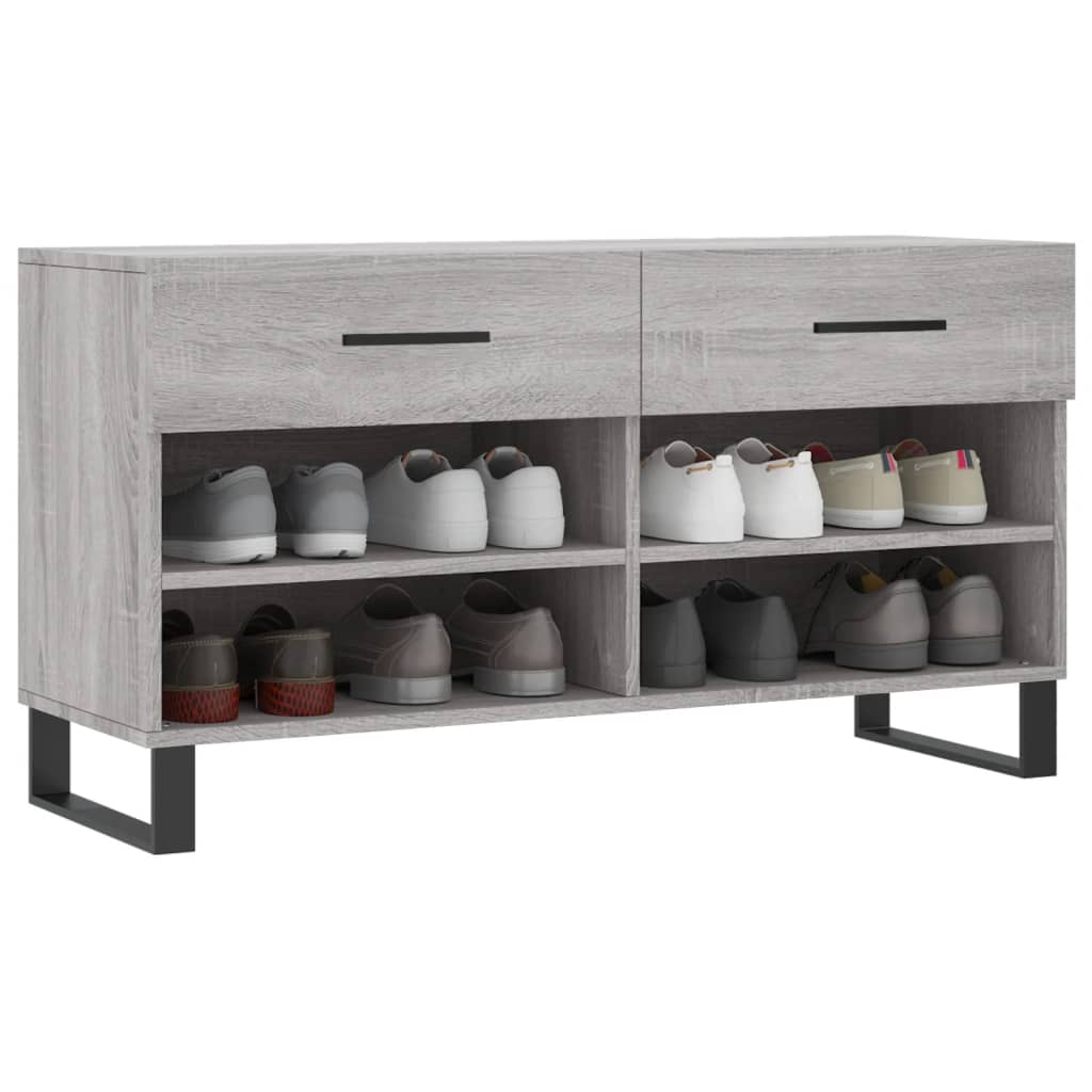 vidaXL Ławka z miejscem na buty, szary dąb sonoma, 102x35x55 cm
