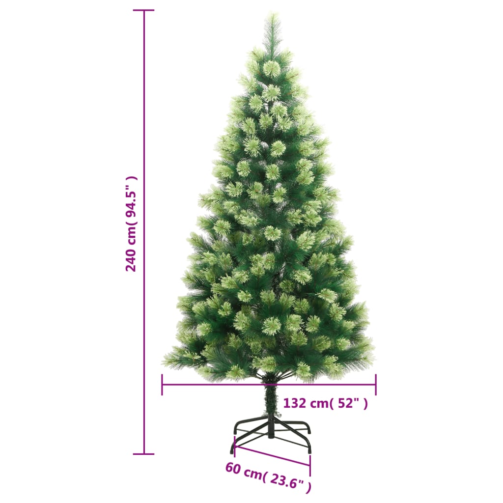 vidaXL Sztuczna choinka zawiasowa ze stojakiem, 240 cm