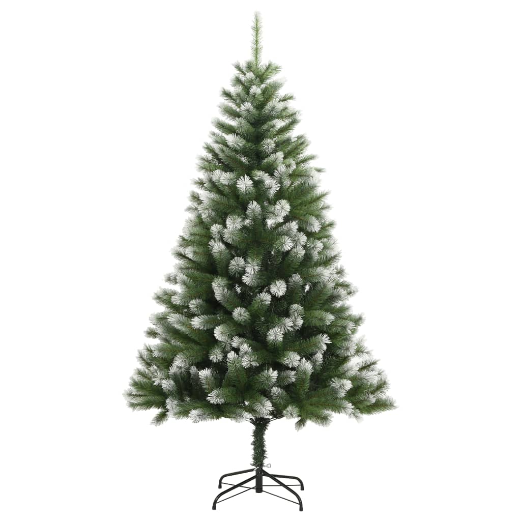 vidaXL Sztuczna choinka zawiasowa, ośnieżona, 150 cm