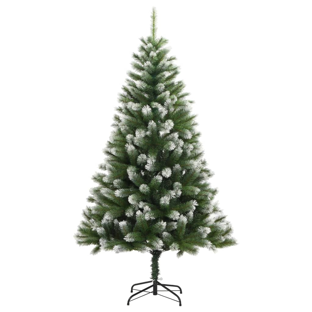 vidaXL Sztuczna choinka zawiasowa, ośnieżona, 210 cm