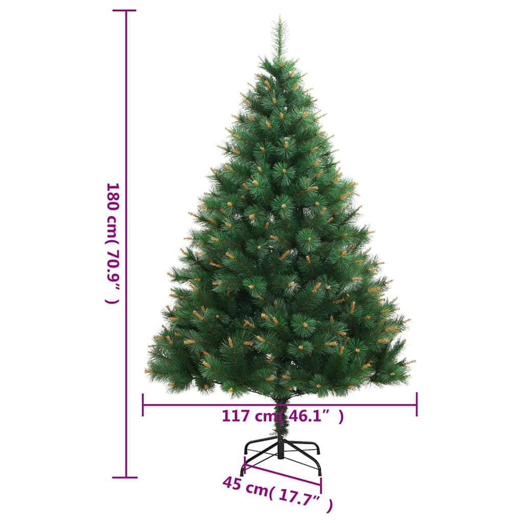 vidaXL Sztuczna choinka zawiasowa ze stojakiem, 180 cm