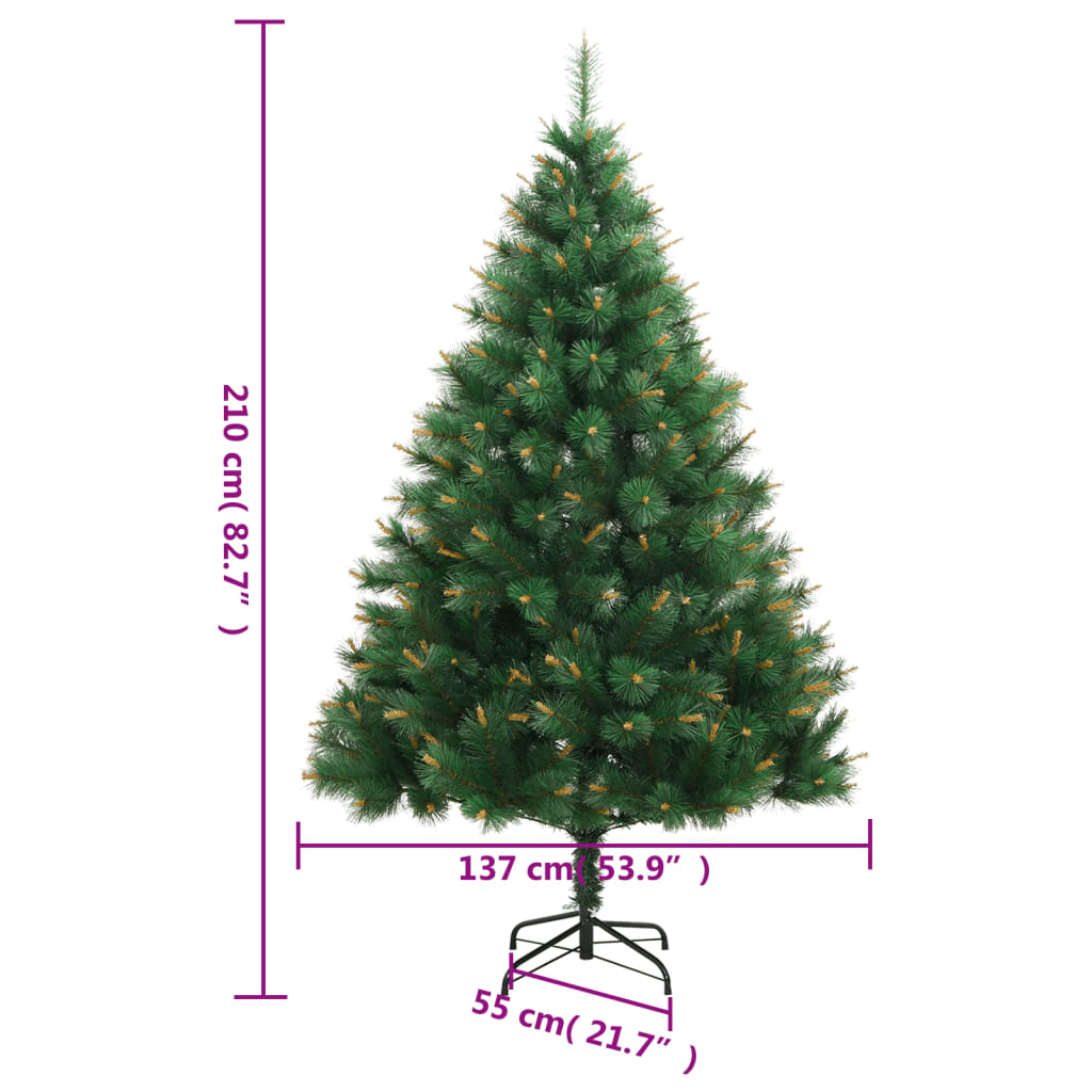 vidaXL Sztuczna choinka zawiasowa ze stojakiem, 210 cm