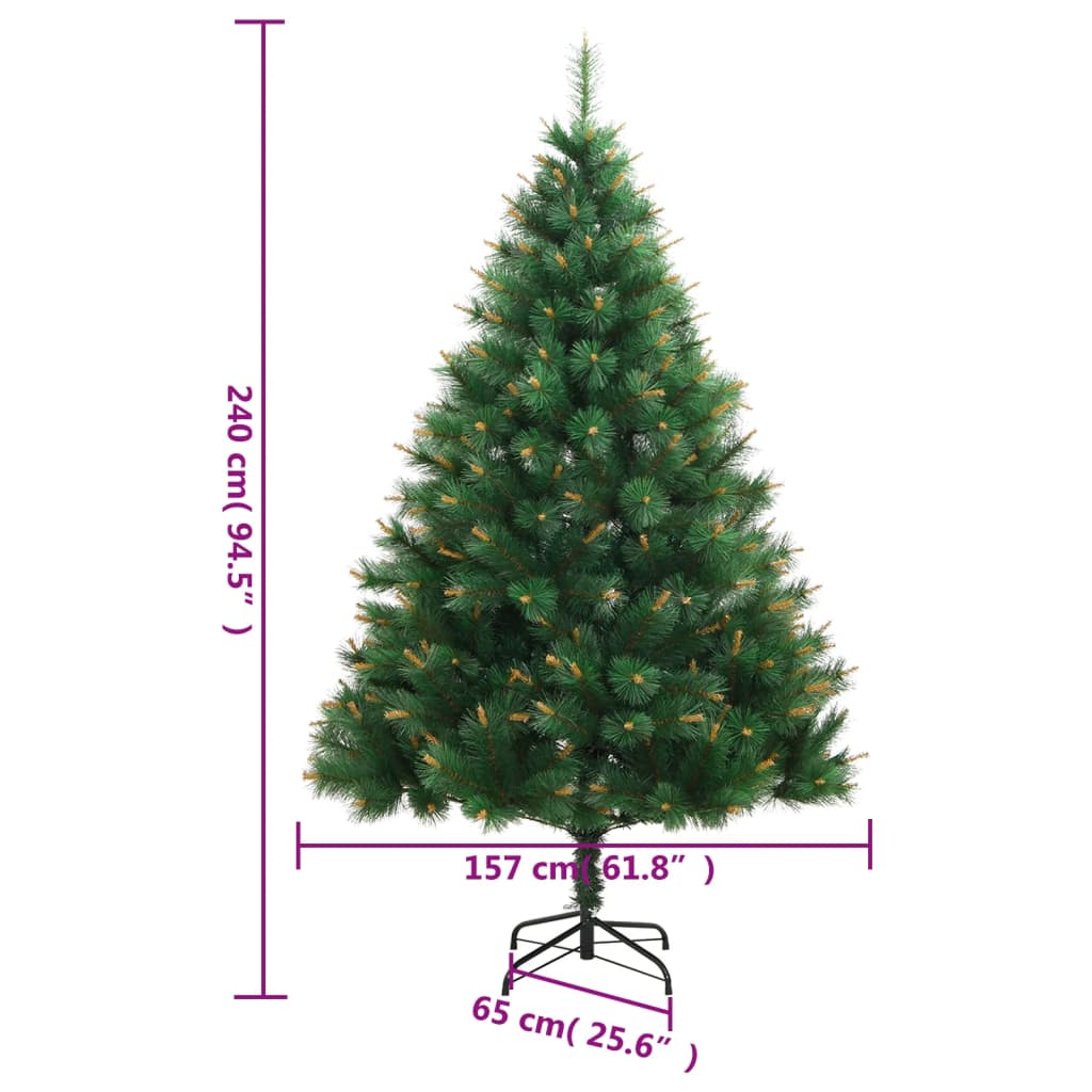 vidaXL Sztuczna choinka zawiasowa ze stojakiem, 240 cm