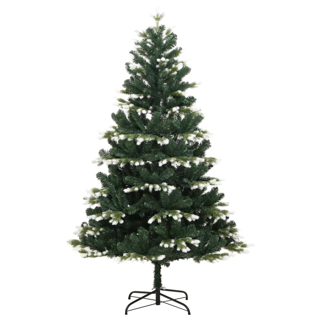 vidaXL Sztuczna choinka zawiasowa, ośnieżona, 210 cm