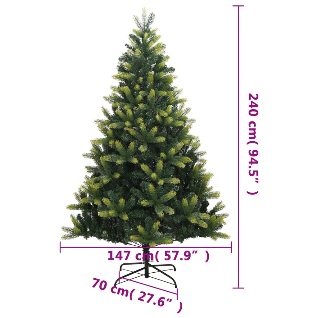 vidaXL Sztuczna choinka zawiasowa ze stojakiem, 240 cm