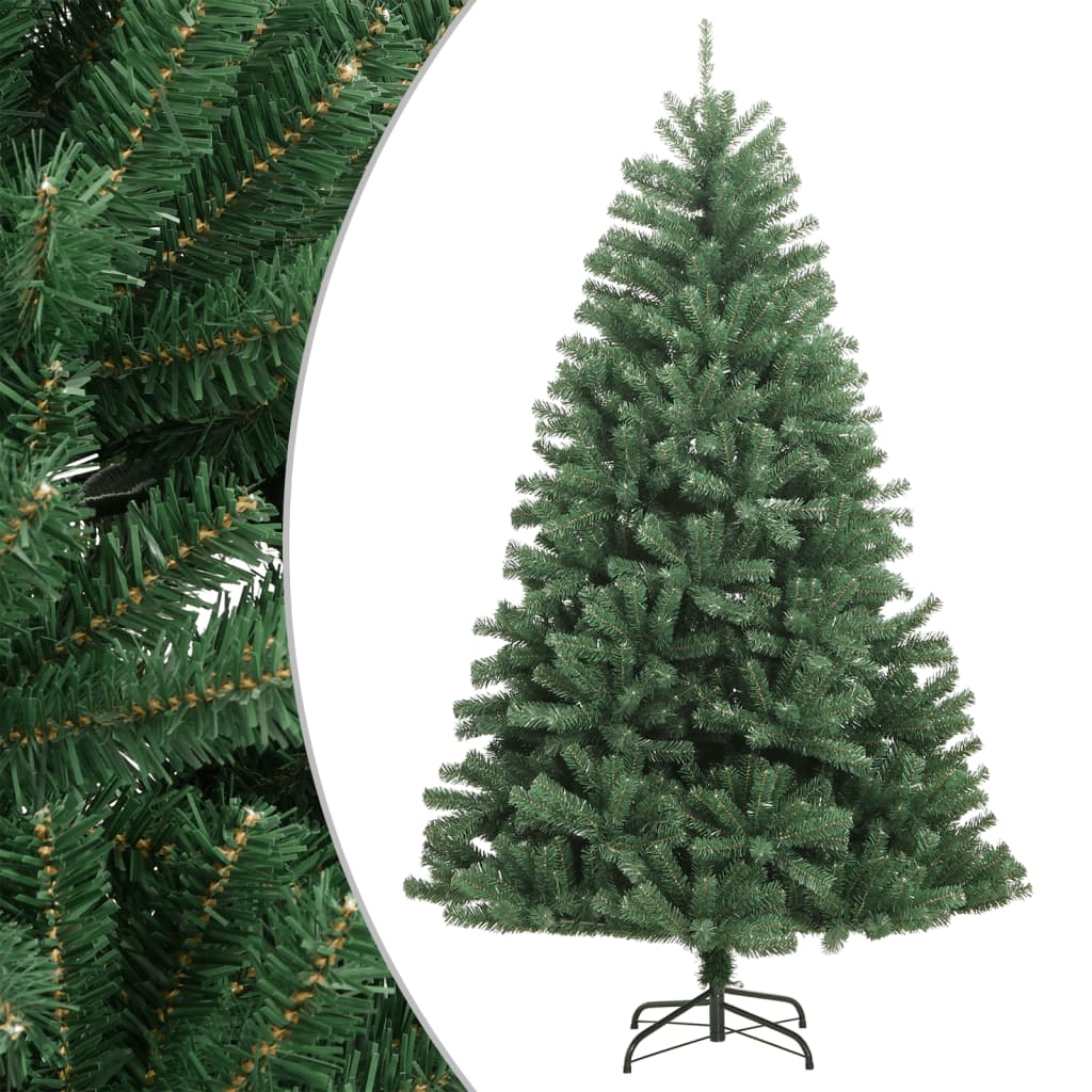 vidaXL Sztuczna choinka zawiasowa ze stojakiem, zielona, 120 cm