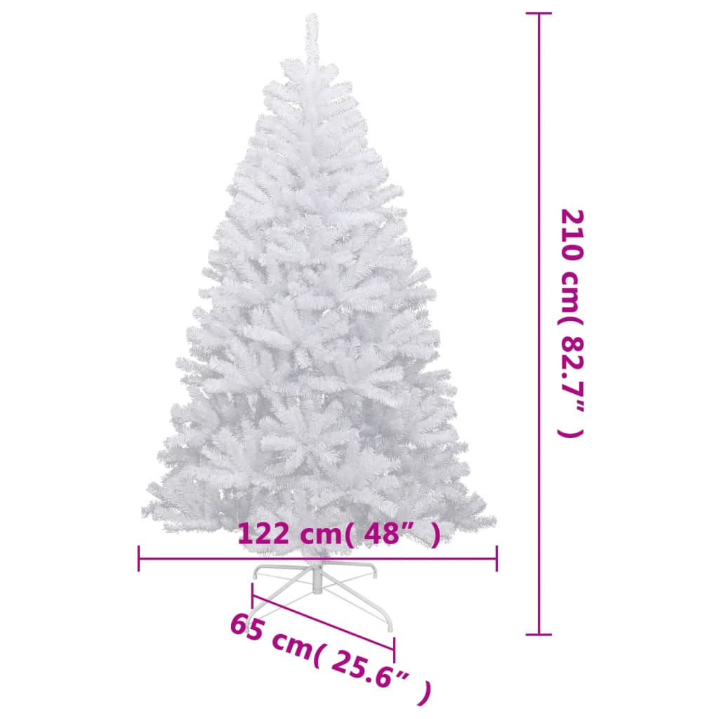 vidaXL Sztuczna choinka zawiasowa, ośnieżona, 210 cm