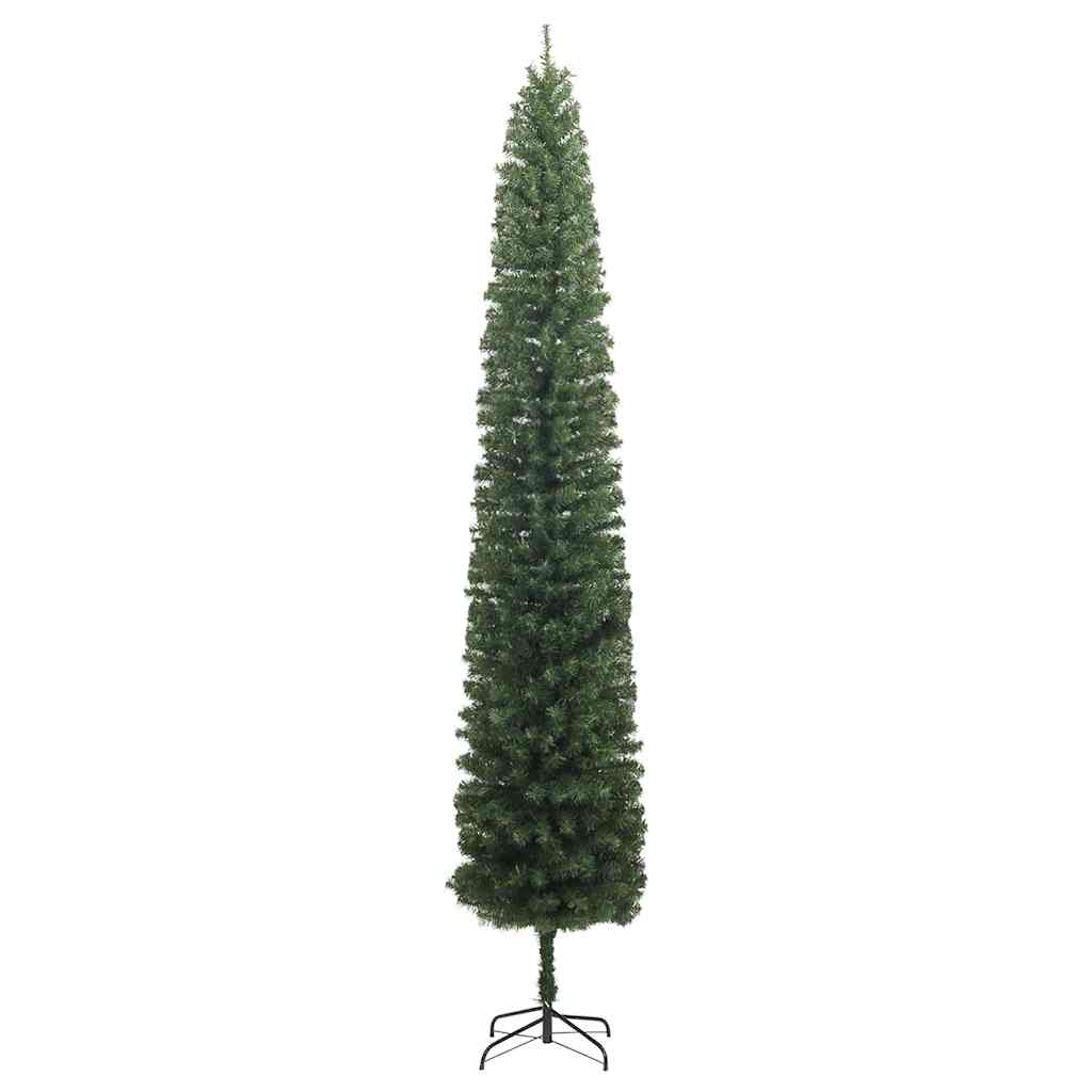 vidaXL Smukła choinka na stojaku, 270 cm, PVC