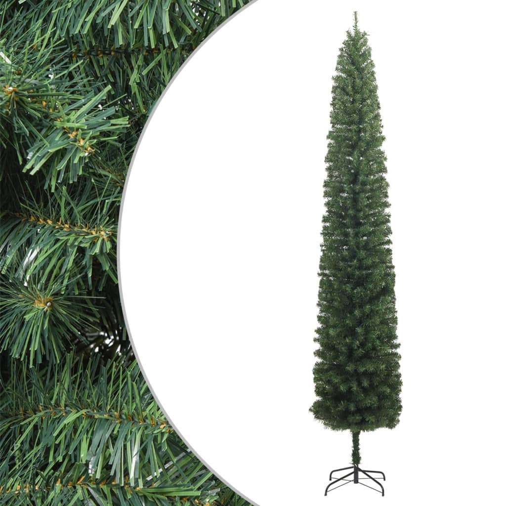 vidaXL Smukła choinka na stojaku, 300 cm, PVC